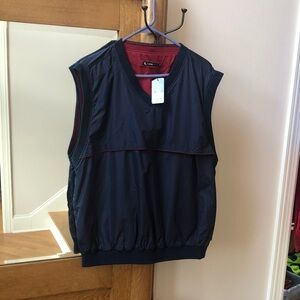 NWT LinksTech wind vest, Size Large, Navy & Cherrywood